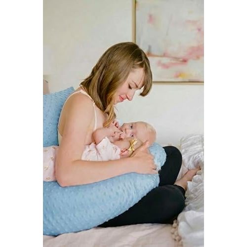 Twin Z Nursing Pillow | Bottle or Breastfeeding | Plus Size Friendly - Blue
