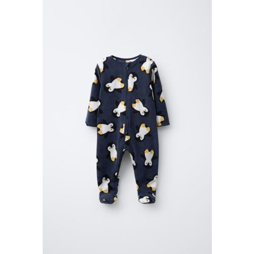 ANIMAL FLEECE JUMPSUIT - Blue | ZARA United States