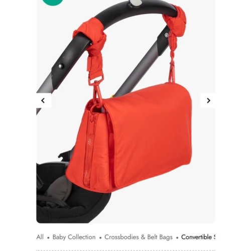 Convertible Kids diaper bag and Stroller caddy - Red