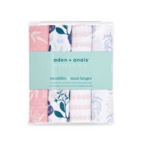 Baby’s 4-Pack Flowers Bloom Muslin Swaddles