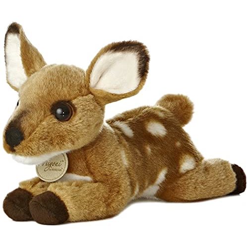 Aurora® Realistic Miyoni® Fawn Stuffed Animal - Lifelike Details Make a Cherished Companion - Perfect for Decorating Bedrooms or Classrooms - Brown 8 Inches