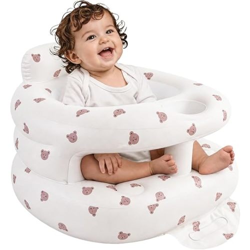 TOSXW Inflatable Baby Seat with Built-in Pump and Back Support