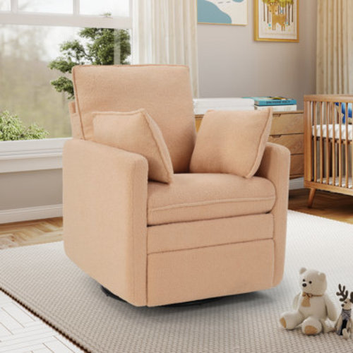 Latitude Run® 34.3" Wide Classic Teddy Upholstered Swivel And Glider Manual Recliner | Wayfair