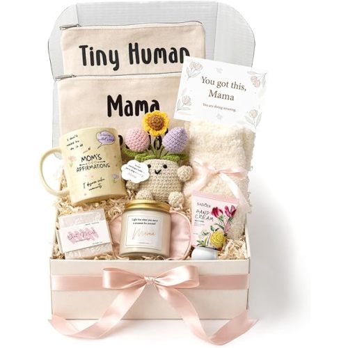 New Mom Gifts - Mama Care Package After Baby with Postpartum Gifts Mama Essentials, First Mothers Day Pregnancy Gift for First Time Mom To Be Gift for Expecting Moms with Mom Daily Affirmation Mug