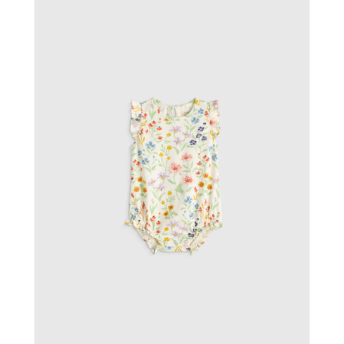 100% Organic Cotton Bubble Romper - Baby in Garden Path