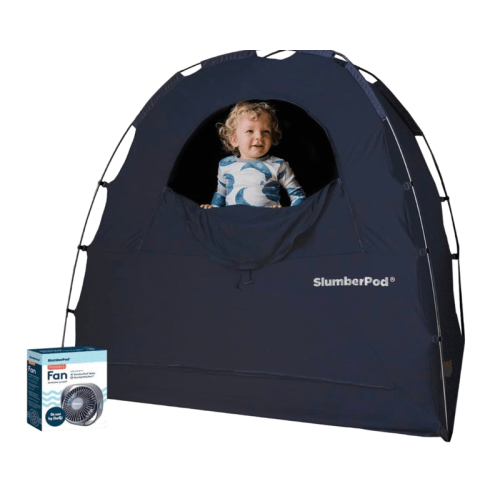 SlumberPod 3.0 Sleep Canopy with Fan, Black with Gray Accents