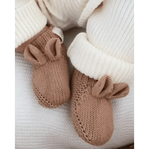 Little Bear Baby Booties - Acorn