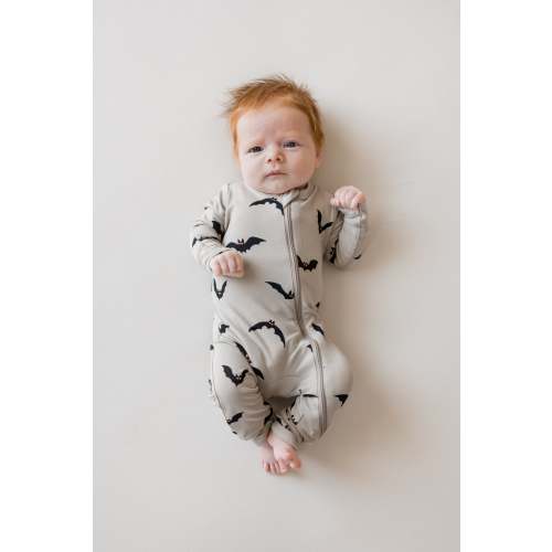 Zippered Romper in Bats
