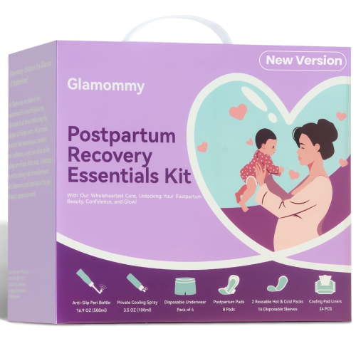 Glamommy Postpartum Supplies Kit, Peri Bottle, Cooling Pads, Postpartum Underwear, Recovery Essentials