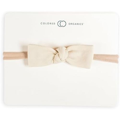 Colored Organics Baby Organic Cotton Dainty Bow Headband - Infant Girls - Natural