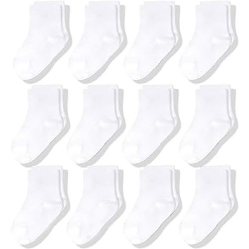 CozyWay Crew Cotton Toddler Socks - 12 Pack Stretch Boys and Girls Socks For All Day Comfort - Newborn, Infant and Baby Socks