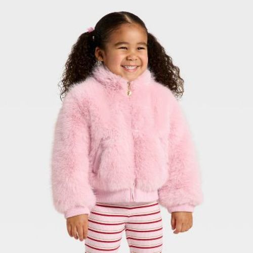 Toddler Girls' Faux Fur Bluson Jacket - Cat & Jack™ Pink