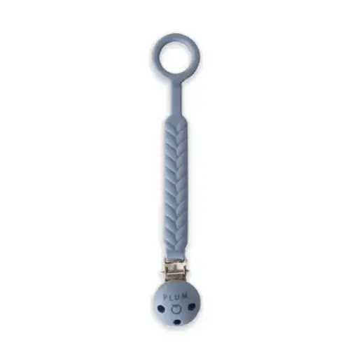 Plum Soother Connector Steel Blue | Baby Bunting AU