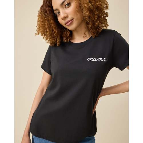 Classic Cotton Nursing T-shirt | Black Embroidered – Kindred Bravely