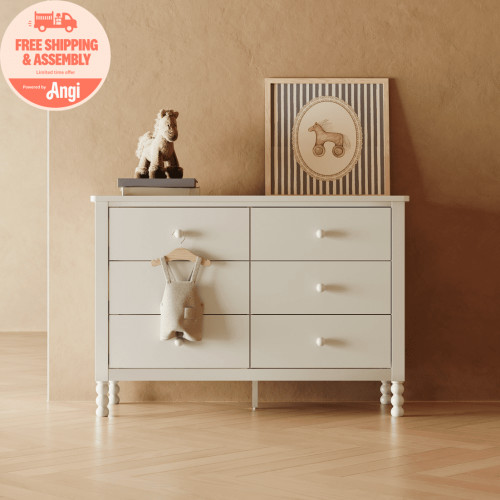 Art of Nursery by Storkcraft Rio 6 Drawer Nursery Dresser, Frosted Oat