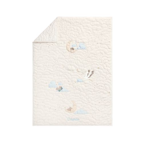 Organic Night Sky Baby/Toddler Quilt ,36 x 50,White Mulit