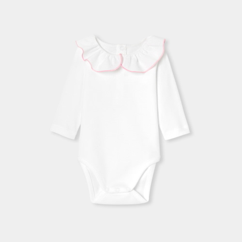 Baby girl bodysuit with large ruffle