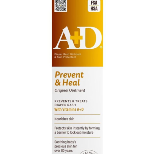 A+D Original Diaper Rash Ointment Prevents & Treats Diaper Rash, Moisturizing Skin Protectant with Vitamins A & D, Healing Skin Ointment for Dry and Cracked Skin 4oz