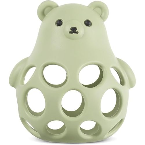 haakaa 3-in-1 Baby Teethers – Soothing Silicone Teether, Sensory Play Ball & Easy-Grip Toy for Fine Motor Skills – Food-Grade, Freezable & Easy to Clean – Ideal for Teething Relief & Development