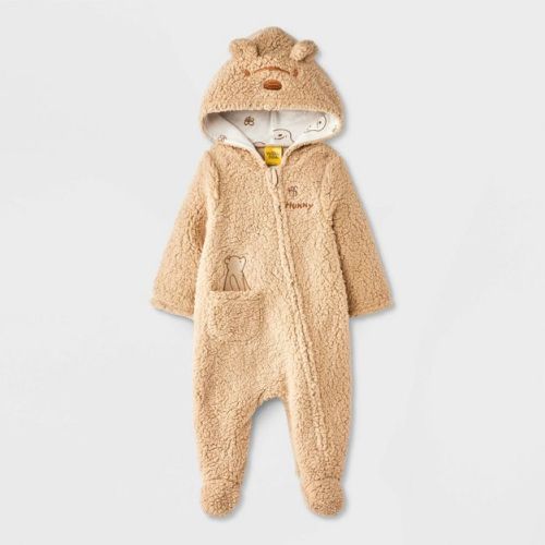 Baby Disney Winnie The Pooh Cozy Plush Hooded Pram - Ivory 0-3M