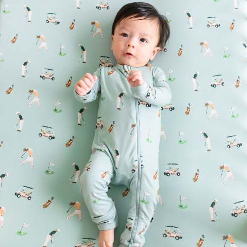 Bamboo Zippered Romper in Golf Print | Kyte Baby