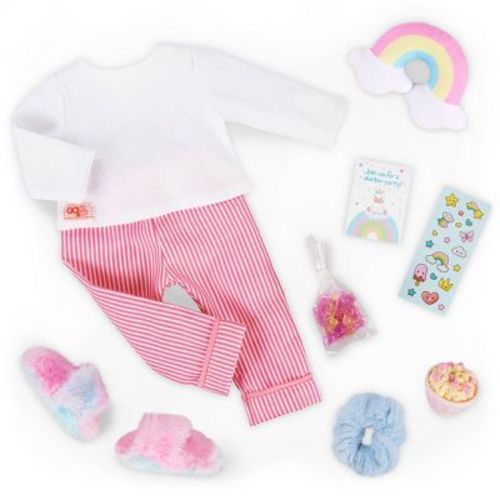Our Generation Slumber Magic Pajama Outfit with Stickers & Accessories for 18" Dolls: Home Theme, 10 Pieces