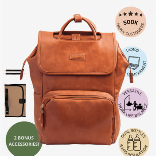 UPPER Leather Diaper Bag Backpack