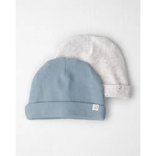 Baby 2-Pack Organic Cotton Rib Caps - Little Planet | Carter's