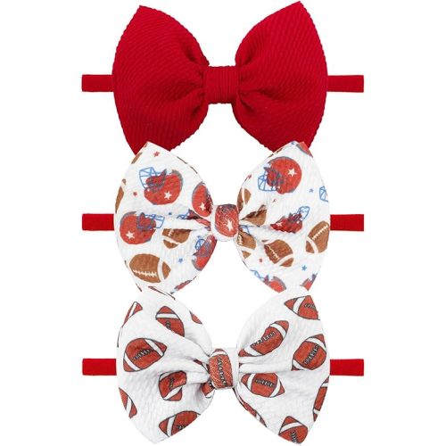 YanJie Football Headbands for Baby Girls Toddlers Newborns Infants Hair Bows Baby Headbands Super Bowl Hair Accessories Baby Girl Football Outfit