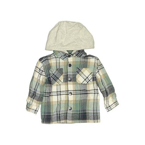 Used Aspen Brands 100% Cotton Plaid Green Jacket 9-12 MO / 12 MO