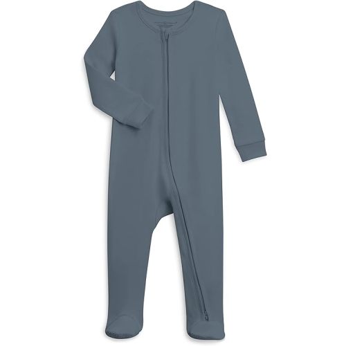 Colored Organics Baby Zip-Up Footed Sleeper with 2-Way Zipper - Newborn Organic Cotton Pajamas