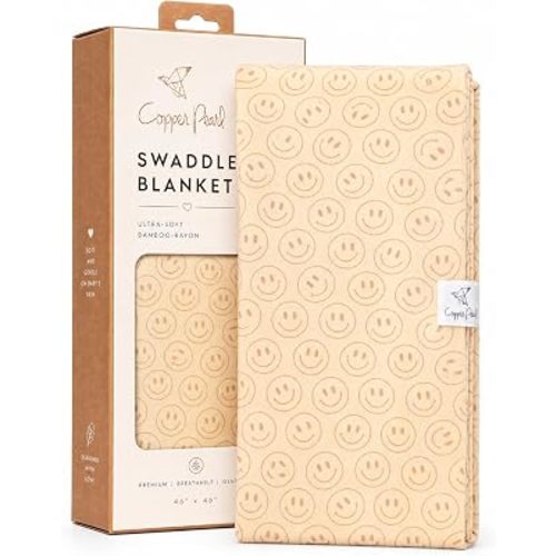 Copper Pearl Swaddle Blankets for Newborns | Soft Stretchy Receiving Blankets for Boys and Girls | Large 46 x 46 Inch Baby Blankets | Lightweight and Breathable Swaddles | Vance