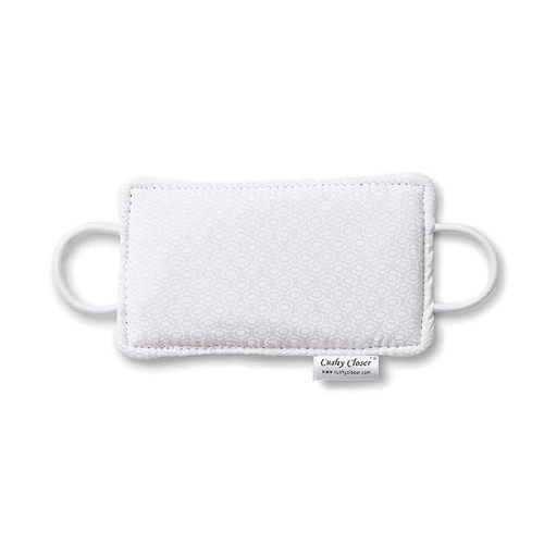 The Original Cushy Closer Door Cushion- White- | No More Noisy Doors! | Door Latch Cover- Baby Safety for Quiet Doors- Childproofing 3.5 x 5.5 - White on White Dot