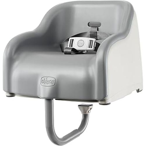 Chicco Cinch Clamping Booster Seat with Quick Set Up, Easy-to-Clean Removable Seat Cushion and 3-Point Harness | Mocha/Grey