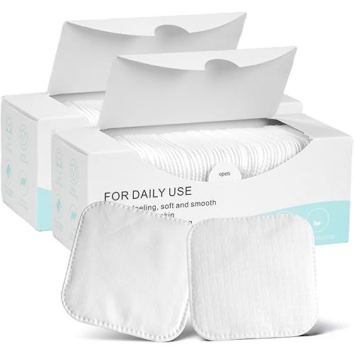 Large Cotton Pads for Face(140 count), Soft & Lint-Free Cotton Squares with Pressed Seam Design, Durable Cotton Rounds
