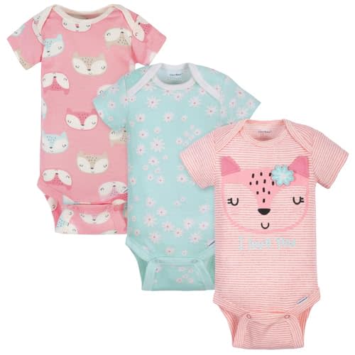 Gerber baby-girls 5-pack Short Sleeve Variety Onesies Bodysuits