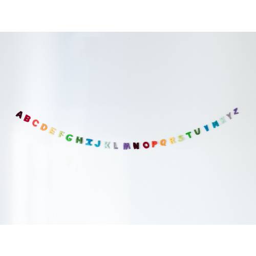 Wool Felt Alphabet Garland: Nursery ABC Decor, Kids Learning