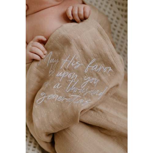 May His Favor Embroidered Swaddle Blanket – OUR HOUSE ABOVE