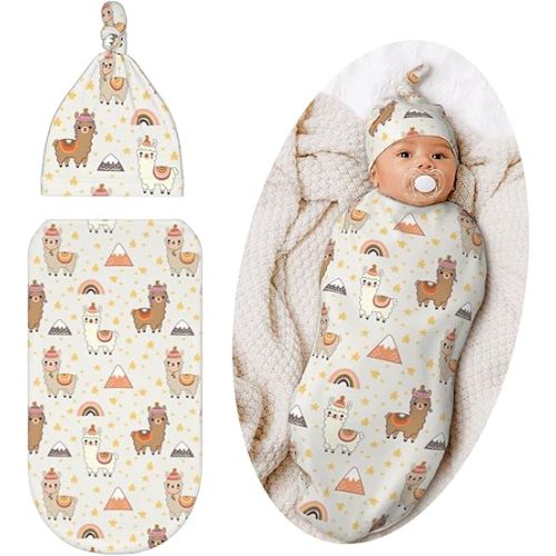 Llama Swaddle Blanket for Baby, Soft Sleeping Bag, Swaddling Sack for Newborn Unisex Llama Baby Items Stuff