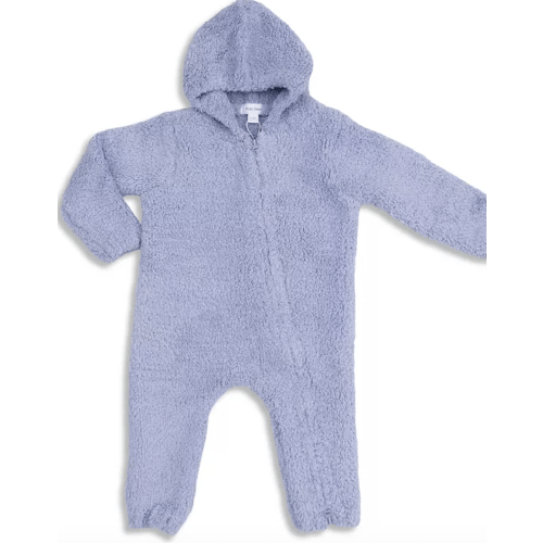 Angel Dear Chenille Texture Hooded Jumpsuit (sz: 6-12M) - Dusty Blue