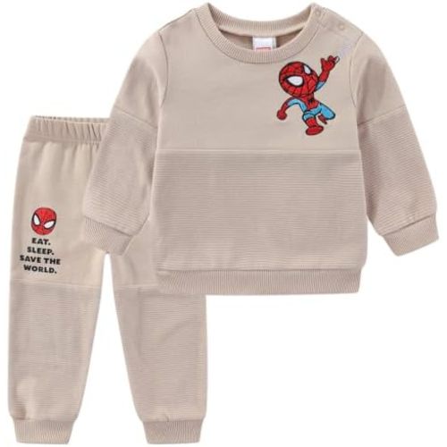 Marvel Spider-Man Baby Boys Pullover Sweatshirt and Fleece Pants Set for Infants