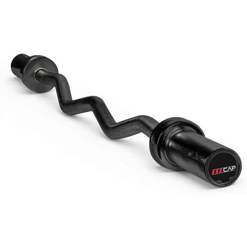 CAP Barbell 47-Inch Olympic EZ Curl Bar for 2-Inch Weight Plates | Multiple Options