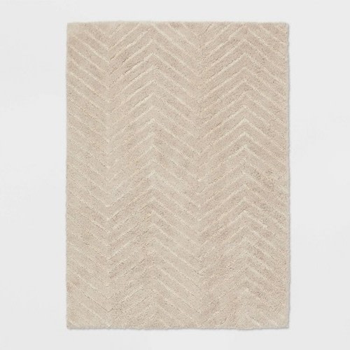 4'x6' Tufted Cotton Chevron Kids' Rug - Pillowfort™, Color: Beige