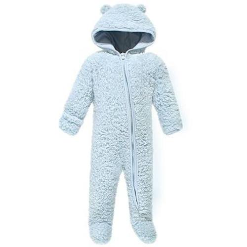 Hudson Baby Faux Shearling Bunting 1pk, Light Blue, 0-3 Months