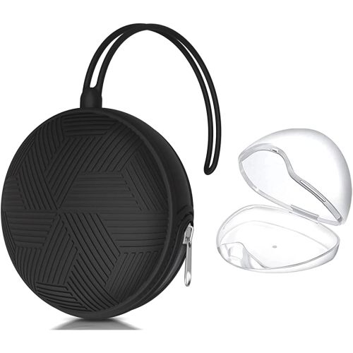 Smlpuame Pacifier Holder Case,Mothers Day Gifts for Mom BPA Free Portable Silicone Baby Pacifier Cover Pouch for Diaper Bag Stroller,Travel Outdoor Activities,Easy to Clean(Black)