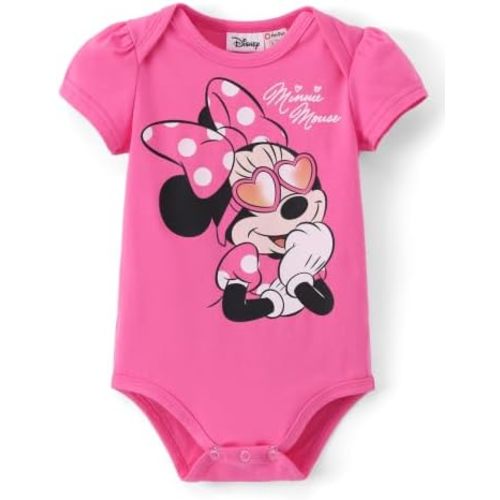 Disney Stitch Princess Marvel Spiderman Mickey and Friends Baby Girls Clothes Snap Bodysuit for Newborn to Infant