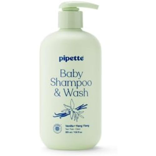 Pipette Tear-Free Baby Shampoo and Body Wash - Sensitive Skin Formula with Squalane - Vanilla & Ylang Ylang, 11.8 fl oz