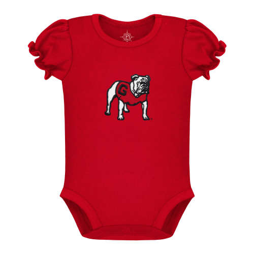 Georgia Bulldogs Puff Sleeve Bodysuit | College Baby