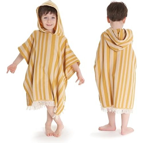 ZICOTO Stylish Hooded Beach Towel for Kids - Extra Soft and Fast Drying Poncho for Toddlers 3-6 Years is Made of Premium Cotton - Perfect Cover Up for Beach Days or Pool and Bath Time Adventures