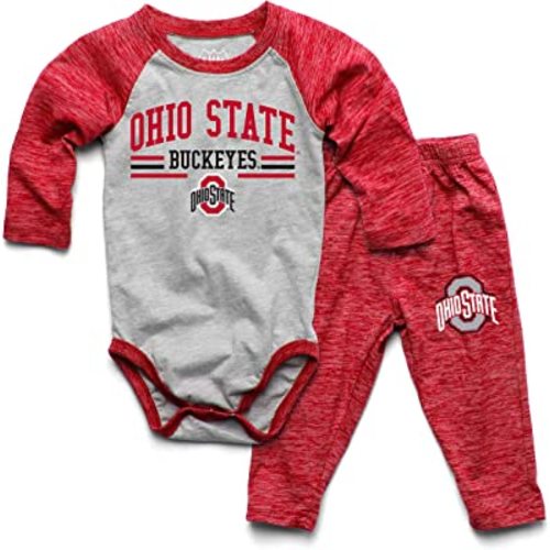 Wes and Willy Baby College Sports Fan Long Sleeve One Piece and Pant Set